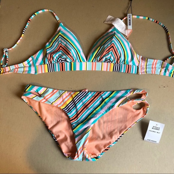The Bikini Lab Two Piece Striped Swimsuit - Picture 3 of 8